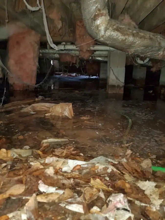 Crawl space flood assessment for Commercial Water Damage Restoration in Lakewood Park